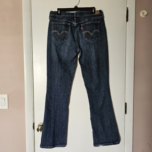 Levi's 515 bootcut tall dark-wash distressed mid-rise stretchy jeans Size 12L - Picture 4 of 6